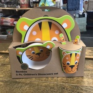 NWT Eco Friendly Children/Toddler/Baby 5 Piece Organic Bamboo Dinnerware Set
